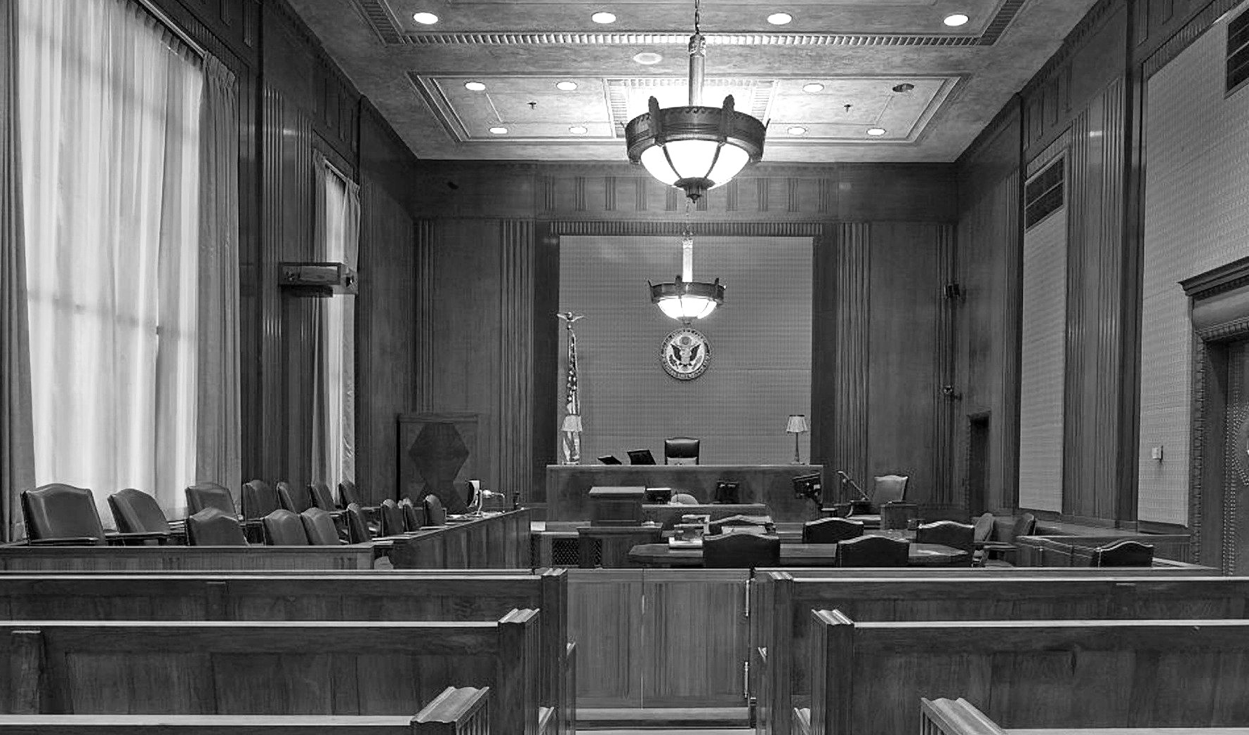 Courtroom trial in session